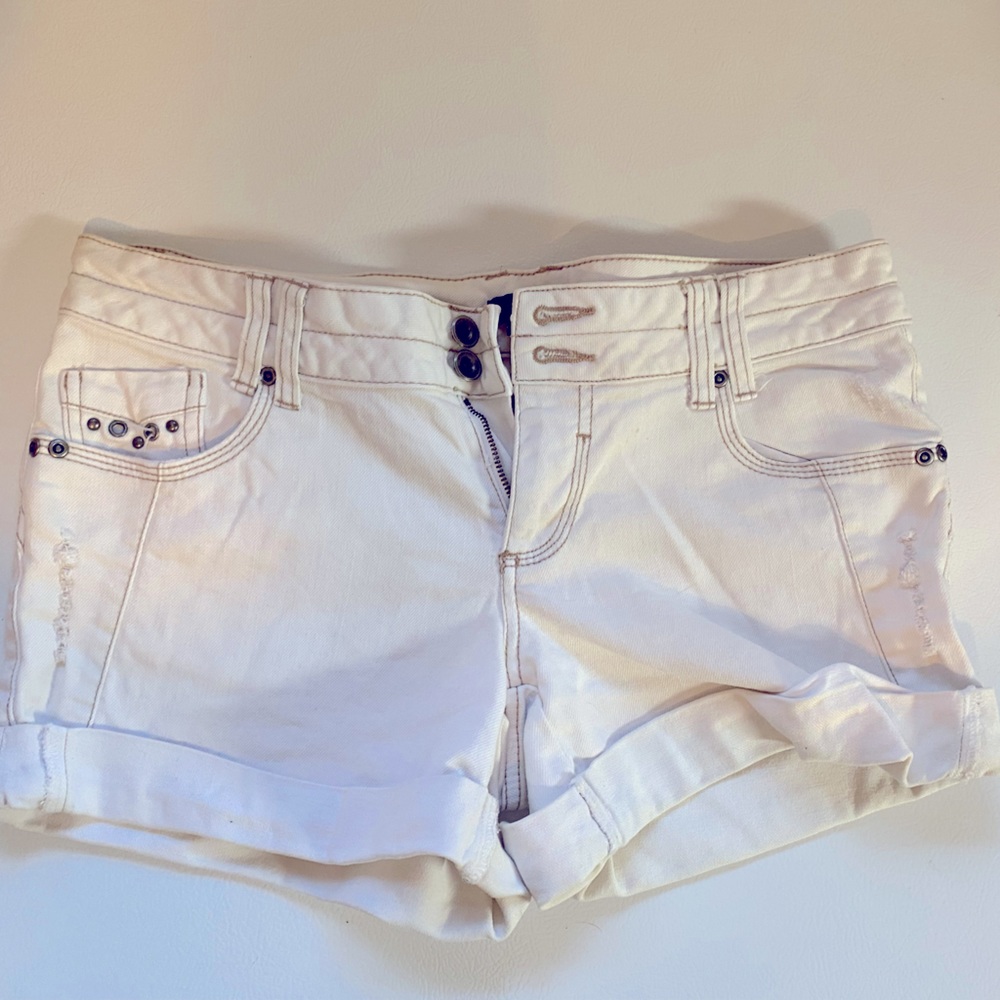 White booty shorts